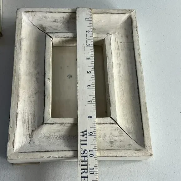 Wooden Picture Frames Distressed Look Set of 3 Different Sizes Farmhouse Cottage - Picture 10 of 16